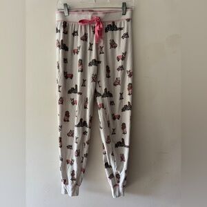 PJ Salvage Lounge Thermal Knit Pajama Pants Dogs Pattern Joggers Style